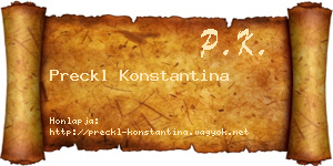 Preckl Konstantina névjegykártya